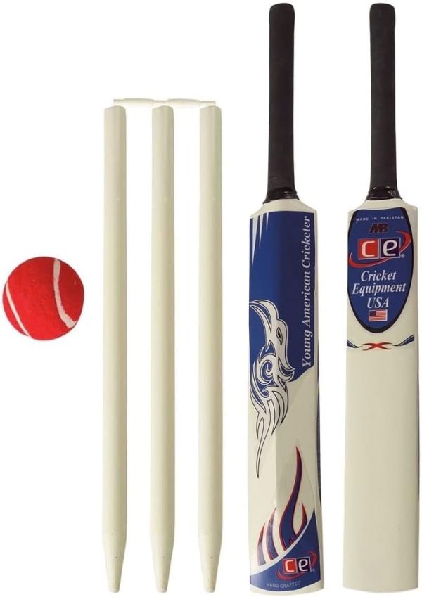 Junior Cricket Bat Set Wooden Gift Size 4, 6 Includes Stumps Ball Bat Carrying Bag - Image 4