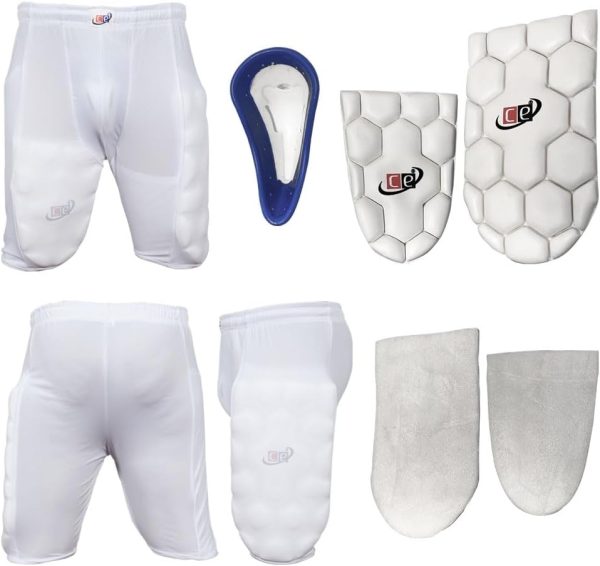Cricket Batting Thigh Guards Protective Shorts with Groin Cup Compression Shorts Padded Men / Elastic Waist Groin Abdominal Protection Jock Straps - Image 7